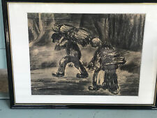 Tableau fusain auguste d'occasion  Port-la-Nouvelle