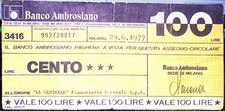 Miniassegno banco ambrosiano usato  Genova