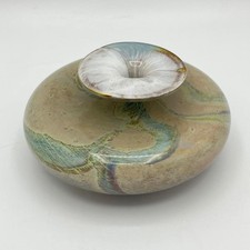 Maltês? Mtarfa? Vaso de vidro redondo redemoinho areia, água e agachamento branco 10cm diâmetro comprar usado  Enviando para Brazil