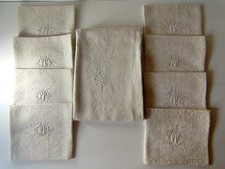 8 Serviettes de Table (75cm X 65cm) + Grande Nappe  (2m40 X 3m) en Damassée comprar usado  Enviando para Brazil