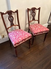Pair wooden upholstered for sale  EDGWARE