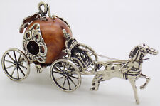 Vintage Italiano Hecho a Mano Genuino Plata & Madera Cenicienta Carro Figura comprar usado  Enviando para Brazil
