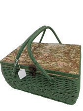 Vintage green wicker for sale  RUGBY