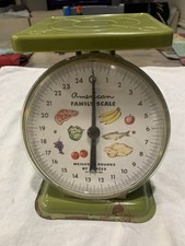 Balcão de cozinha vintage American Family escala 25 lb utilitário/escala de alimentos verde  comprar usado Balcão de cozinha vintage American Family escala 25 lb utilitário/escala de alimentos verde  comprar usado  Enviando para Brazil