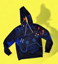Moletom com capuz sublimado controle de videogame com cordas de desenho grande/preto comprar usado  Enviando para Brazil