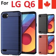 Capa protetora resistente à prova de choque TPU macia fibra de carbono para LG Q6 comprar usado  Enviando para Brazil