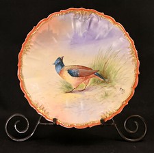 Placa Limoges LS&S 9 1/2" pintada à mão por Max Game Bird Cock com ouro 1891-1920's comprar usado  Enviando para Brazil