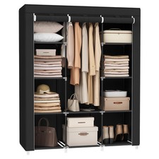 ORGANIZADOR DE ARMAZENAMENTO DE ROUPAS ARMÁRIO PORTÁTIL SONGMICS 10 PRATELEIRAS 1 TRILHO - PRETO, usado comprar usado  Enviando para Brazil