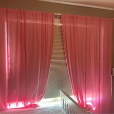 Pink panel curtains for sale  Adel