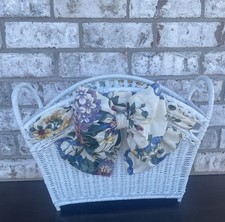 Vintage Vime Branco~Suporte para Revista com Cabo~Fita Floral Arco Rígido Retrô MCM comprar usado  Enviando para Brazil
