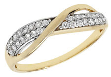 Anel de casamento de ouro 9 quilates com diamante simulado cruzado eternidade tamanho G, usado comprar usado  Enviando para Brazil