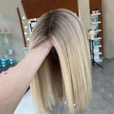 Peruca curta ombre cinza cabelo humano loiro renda frente destaque 13x4 reta bob comprar usado  Enviando para Brazil