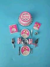 Lote de 15 peças de bolo conjunto miniatura de aniversário Barbie prata Mattel 1997 comprar usado  Enviando para Brazil