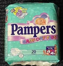 Vintage Pieluchy Pieluchy Kucz Plastikowe pieczone pampery Baby Dry Rozmiar 4 na sprzedaż  PL