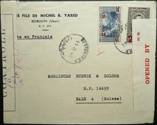 Usado, LÍBANO 11 FEV 1942 SEGUNDA GUERRA MUNDIAL CAPA CENSURADA DE BEYROUTH A BALE, SUÍÇA comprar usado  Enviando para Brazil