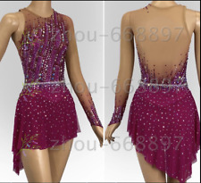 Vestido de Patinaje Artístico Vestido de Patinaje sobre Hielo Competición Ropa de Patinaje Rosa Teñido segunda mano  Embacar hacia Mexico