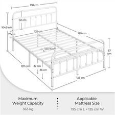 Double metal bed for sale  IPSWICH