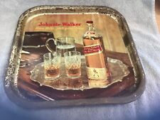 Bandeja de barra de hojalata de whisky escocés antiguo etiqueta roja Johnny Walker de colección segunda mano  Embacar hacia Argentina