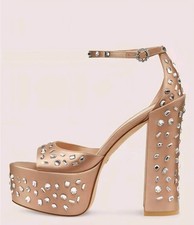 Nova Sandália Feminina STUART Weitzman Plataforma Alta Céu Tamanho 7.5 Cristais Swarovski  comprar usado  Enviando para Brazil