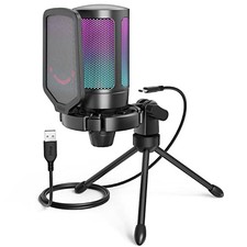 Microfone FIFINE USB microfone PC PS5 microfone condensador indicador RGB mudo rápido - Preto comprar usado  Enviando para Brazil