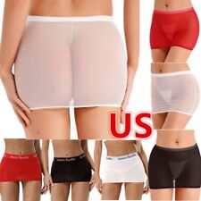 Mini-saias femininas sexy de malha transparente micro lápis saia Bodycon comprar usado  Enviando para Brazil