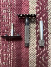 Barbeador de segurança vintage Gillette 3 peças PAT. NOV. 15.Navalha anel duplo '04  comprar usado  Enviando para Brazil