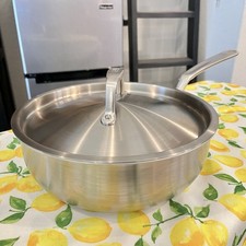 Usado, Panela de aço inoxidável feita em panelas - 3 quartos 5 dobras folheada a aço inoxidável com tampa comprar usado  Enviando para Brazil