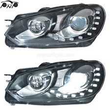 Par para Volkswagen Golf 6 2009-2013 farol bi-xenônio sem lastro upgrade comprar usado  Enviando para Brazil