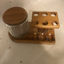 Vintage 6 Cachimbos Decatur Display de Nogueira Rack de Tabaco Humidor de Vidro Asteca comprar usado  Enviando para Brazil