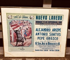 Vintage bullfighting poster for sale  Kinmundy