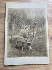 Cartão de armário eduardiano foto homem pintura cavalete ao ar livre 15x10cm comprar usado  Enviando para Brazil