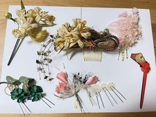 Conjunto de acessórios de cabelo gueixa para amadurecimento, formatura, casamentos, ouro e pera comprar usado  Enviando para Brazil
