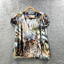 Blusa Zara Feminina Tamanho M Multicolorida Manga Curta Decote V Cintura comprar usado  Enviando para Brazil