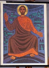 Mural religioso vintage gráfico de parede dobrável Jesus World Ruler Pantocrator comprar usado  Enviando para Brazil