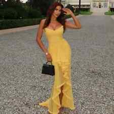 Usado, Vestidos de festa de verão babado irregular elegante vestido de malha vestidos longos comprar usado  Enviando para Brazil