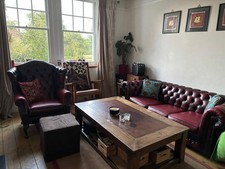 leather queen anne sofa for sale  BRISTOL