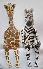 Livro de girafa zebra de madeira Knick Knack pendurado na parede ou prateleira sentada pernas penduradas comprar usado  Enviando para Brazil