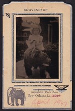 Foto de lembrança vintage c1947 criança montando urso Audubon Park Zoo Nova Orleans comprar usado  Enviando para Brazil