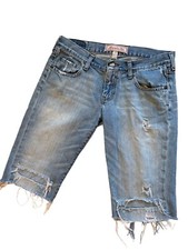 Bermuda jeans Abercrombie & Fitch tamanho 8 jeans cortada desgastada, usado comprar usado  Enviando para Brazil