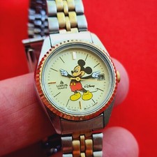 Usado, Mickey Mouse Lorus relógio vintage mostrador raro data com pulseira V827-0050 comprar usado  Enviando para Brazil