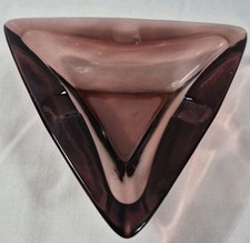 Cinzeiro de mesa triangular vintage Hazel Atlas marroquino ametista vidro roxo 5" comprar usado  Enviando para Brazil