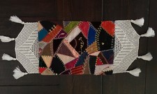 Corredor de colcha louca com borda de crochê vintage comprar usado  Enviando para Brazil