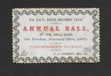 1873 volunteer ticket for sale  WEST DRAYTON