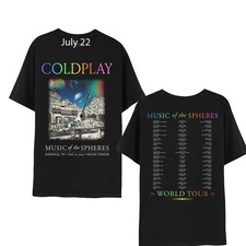 NOVO! Camiseta Coldplay Nashville Music Of The Spheres On Jul 22 2025 comprar usado  Enviando para Brazil