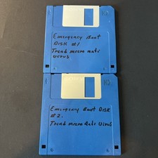 Disco libro de emergencia vintage Trend Micro Antivirus 1 y 2 contenidos no probados segunda mano  Embacar hacia Mexico