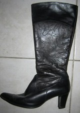 Bottes cuir noir d'occasion  Fonsorbes