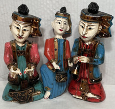 Estátuas musicais esculpidas em madeira escultura figuras asiáticas arte popular vintage, usado comprar usado  Enviando para Brazil