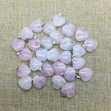 Lote por atacado 100 peças pingentes amuletos coração amor pedra semipreciosa quartzo rosa comprar usado  Enviando para Brazil