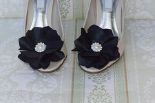 Black flower shoe for sale  UK