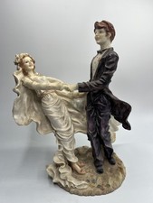Estatueta de porcelana vintage casamento casal noivo 10" decoração romântica, usado comprar usado  Enviando para Brazil